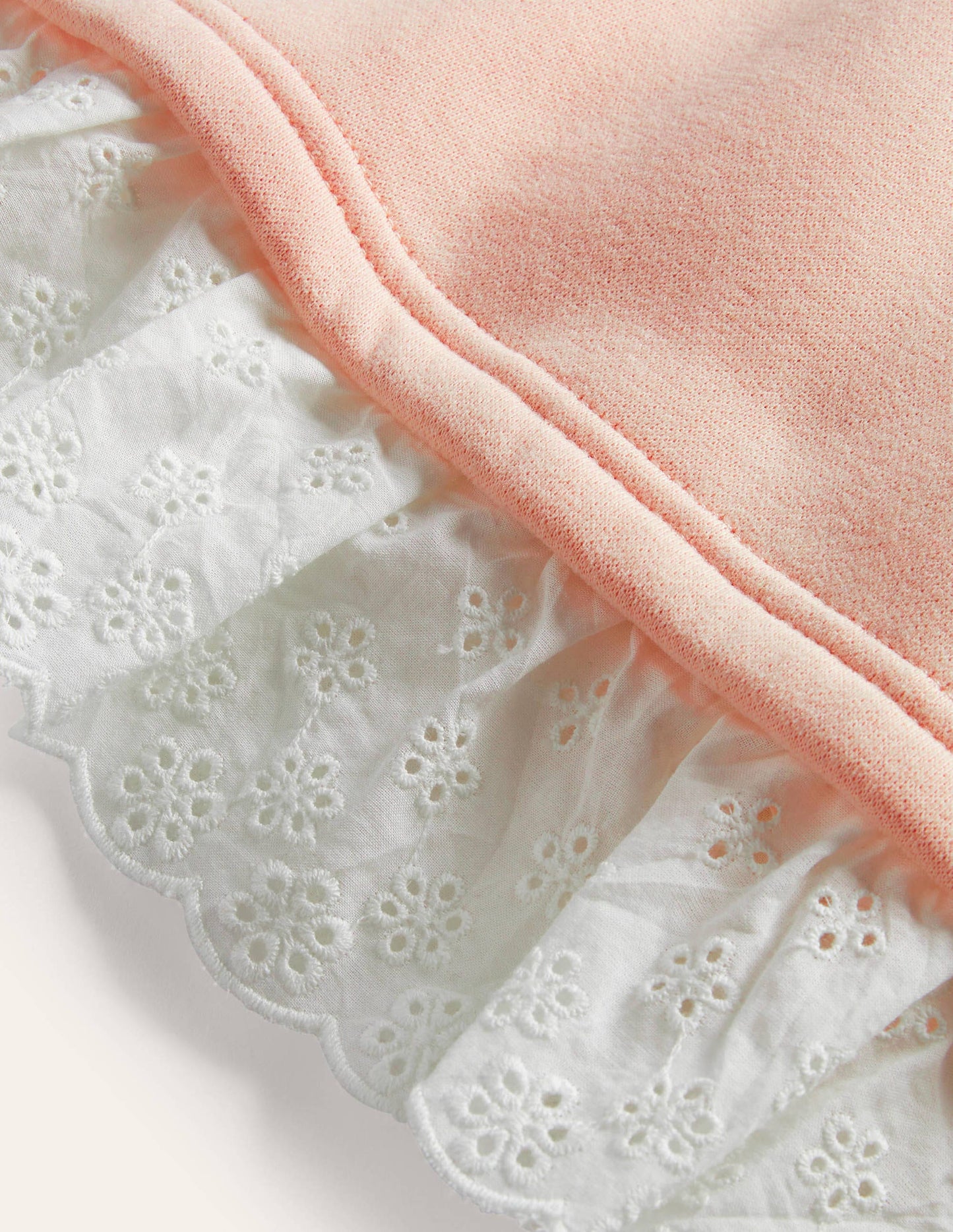 Broderie Trim Sweatshirt-Provence Dusty Pink