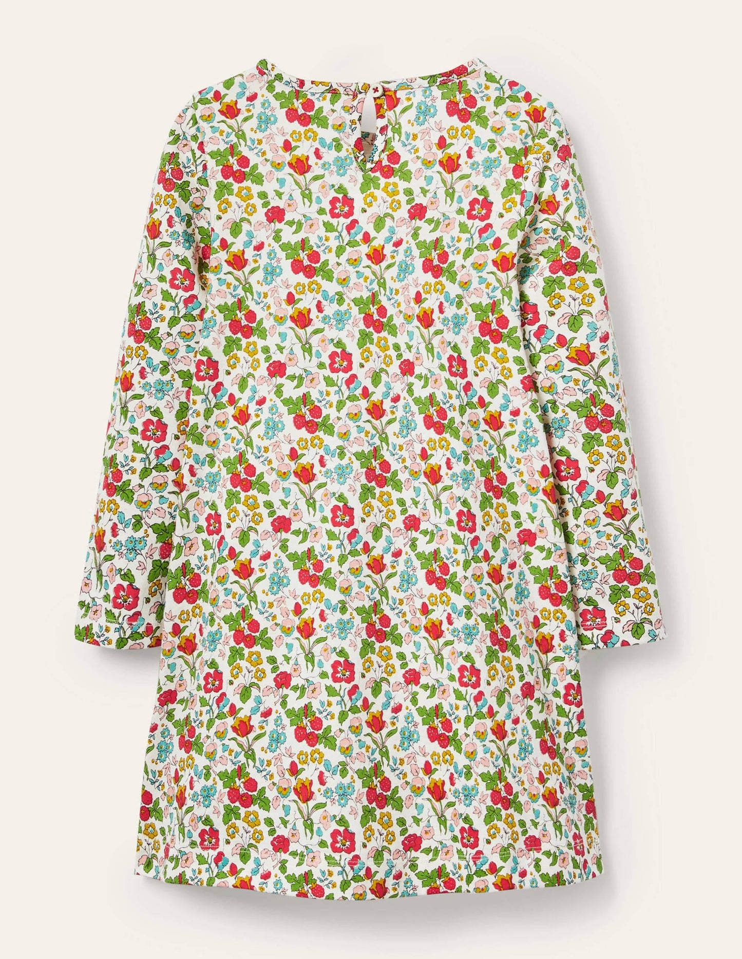 Big Appliqué Jersey Dress-Ivory Autumn Berry Unicorn