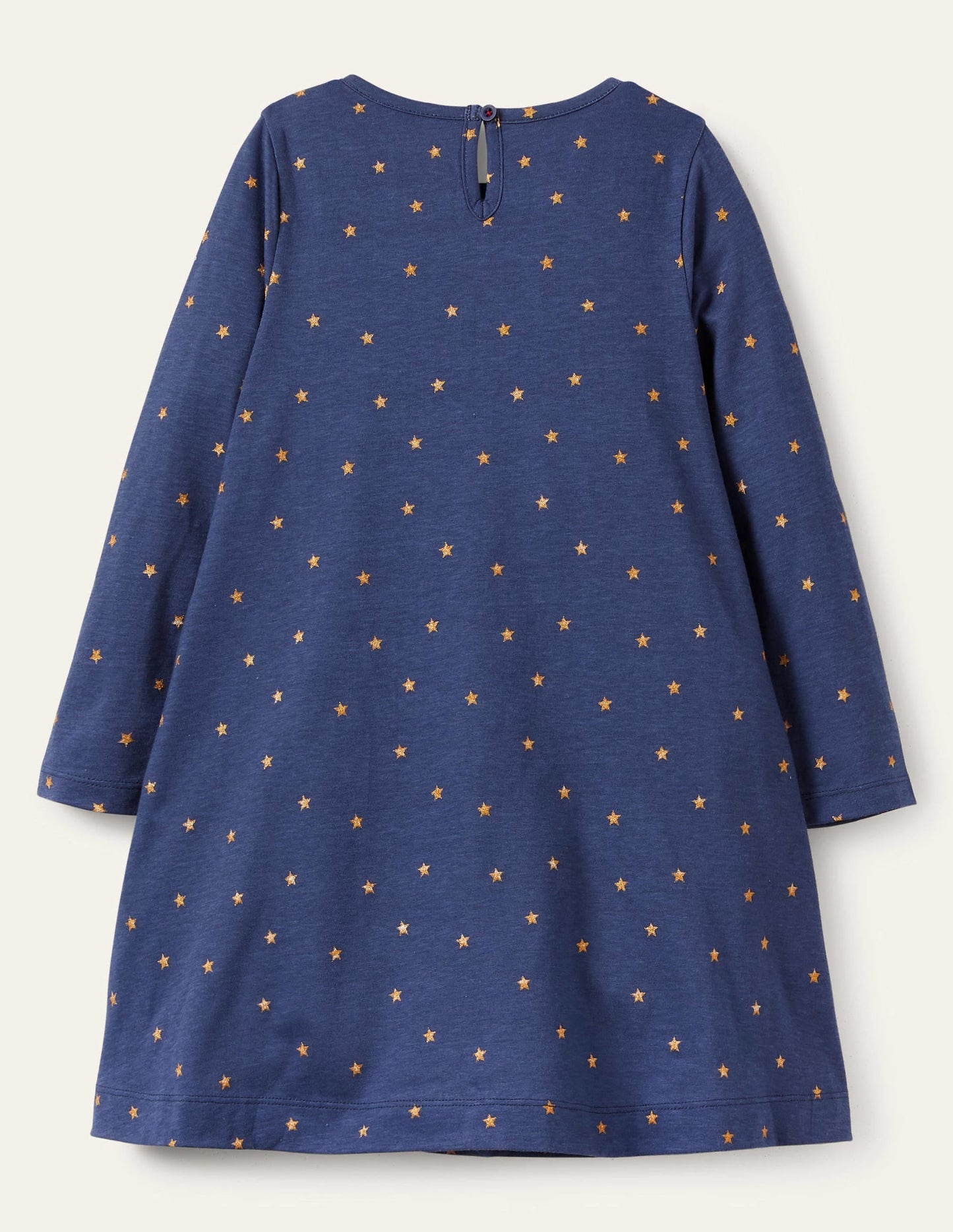 Big Appliqué Jersey Dress-Navy Father Christmas