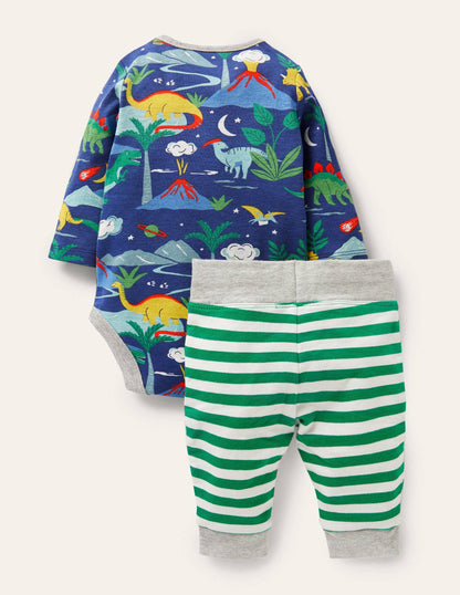 Body and Leggings Set-Starboard Blue Dinos