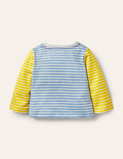 Big Appliqué T-shirt-Surfboard Blue/Ivory Seesaw