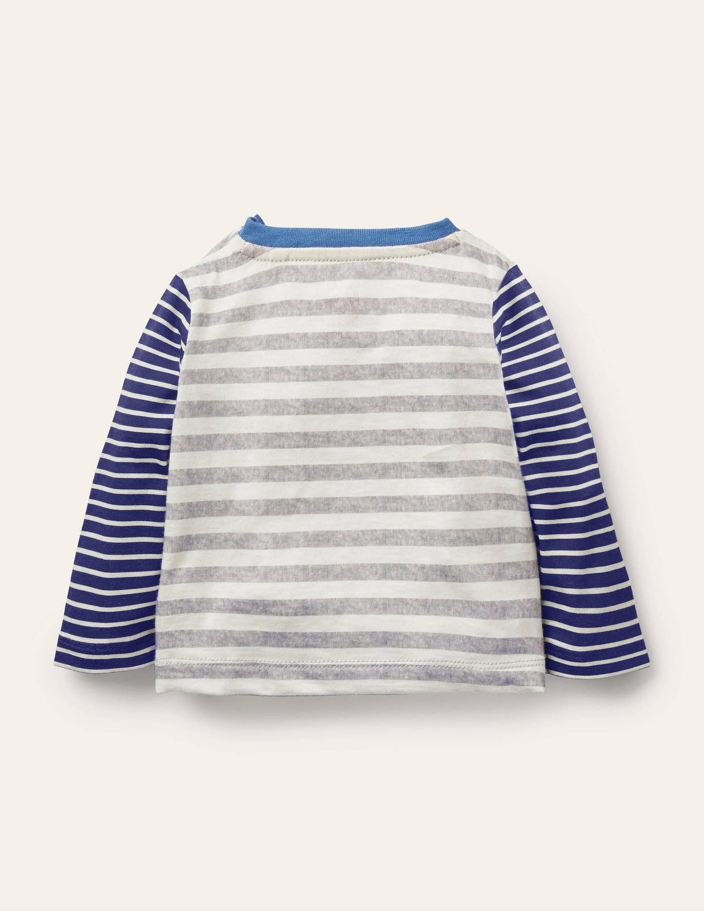 Big Appliqué T-shirt-Grey Marl/Ivory Sprout