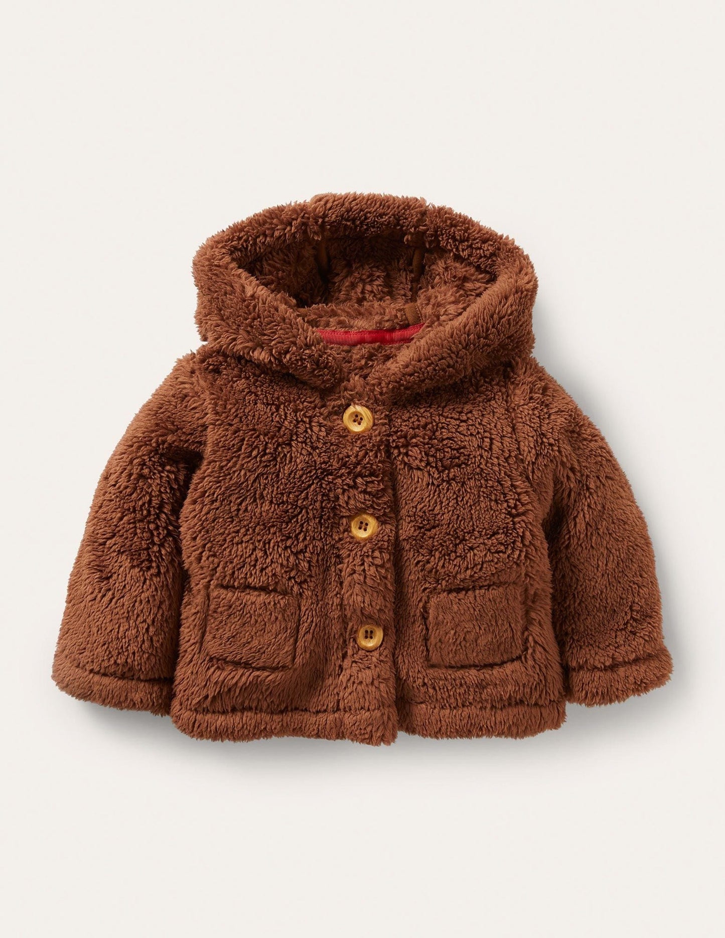 Borg Button-Up Jacket-Terrier Brown Bears