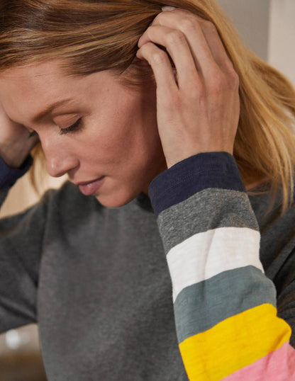 Boxy Jersey Tee-Charcoal Cuff