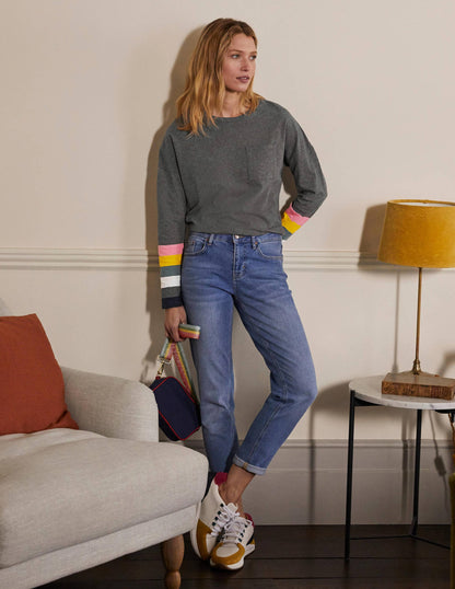 Boxy Jersey Tee-Charcoal Cuff
