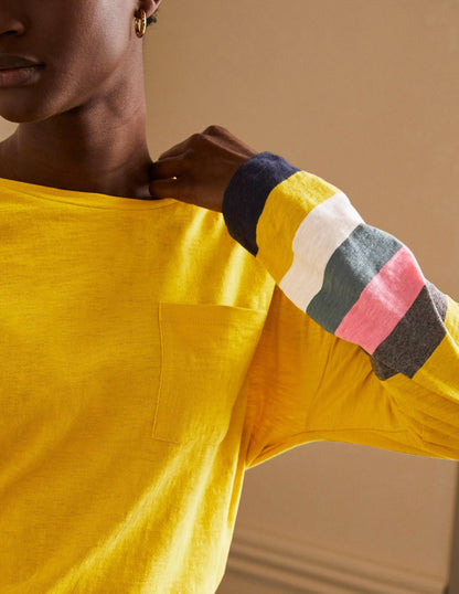 Boxy Jersey Tee-Yellow Charcoal Cuff