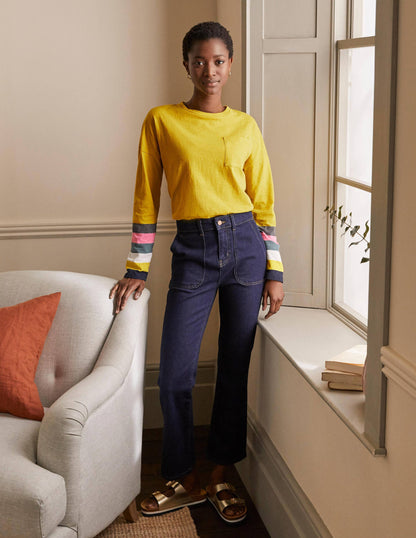 Boxy Jersey Tee-Yellow Charcoal Cuff