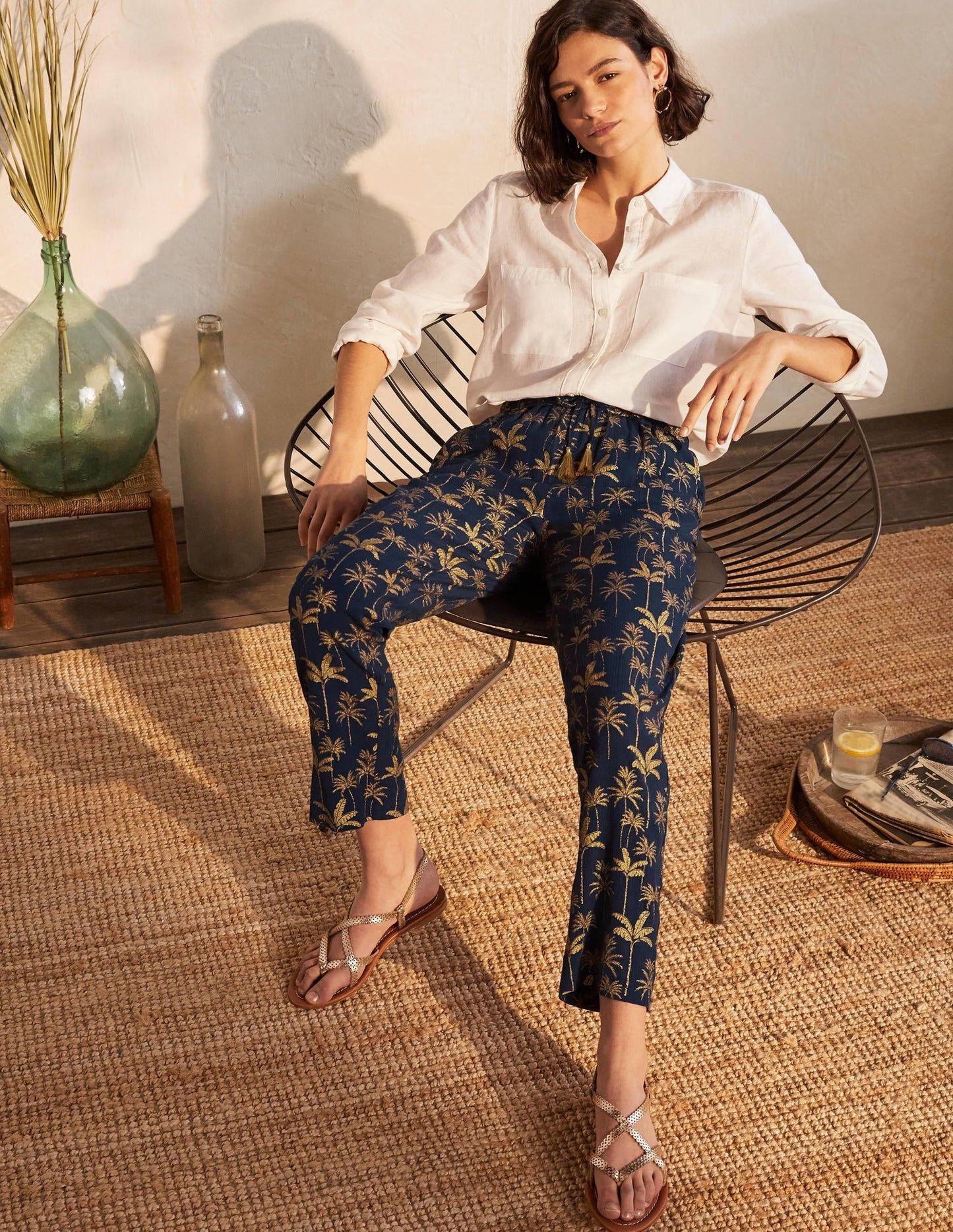 Bembridge Pants-French Navy, Rainforest