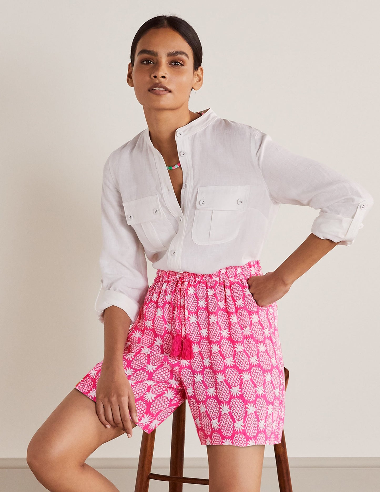 Bembridge Shorts-Party Pink, Pineapple Geo