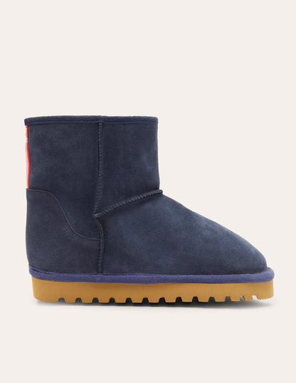 Borg Lined Boots-Navy