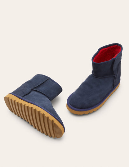 Borg Lined Boots-Navy
