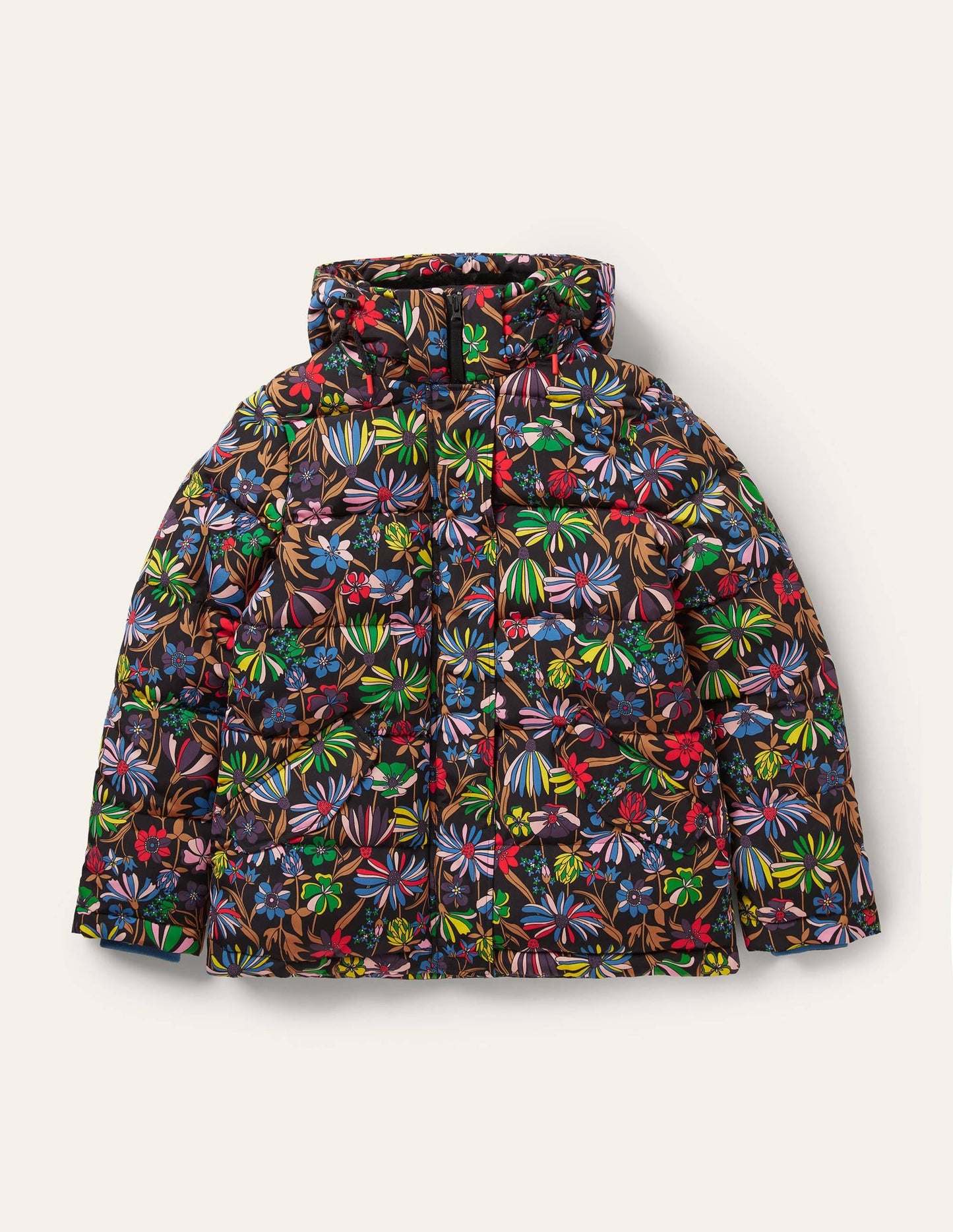 Brecon Puffer Coat-Black, Wild Dandelion