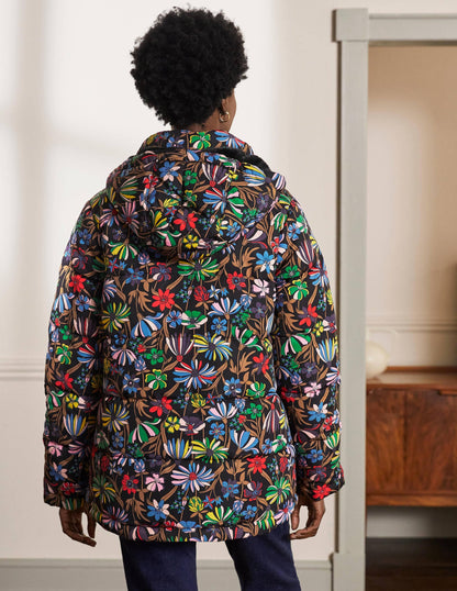 Brecon Puffer Coat-Black, Wild Dandelion