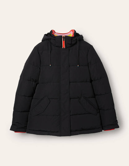 Brecon Puffer Coat-Black