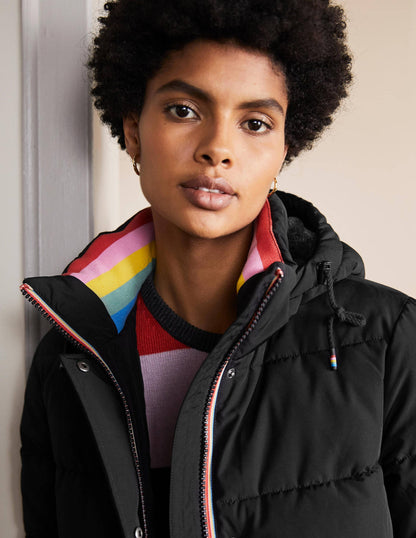 Brecon Puffer Coat-Black