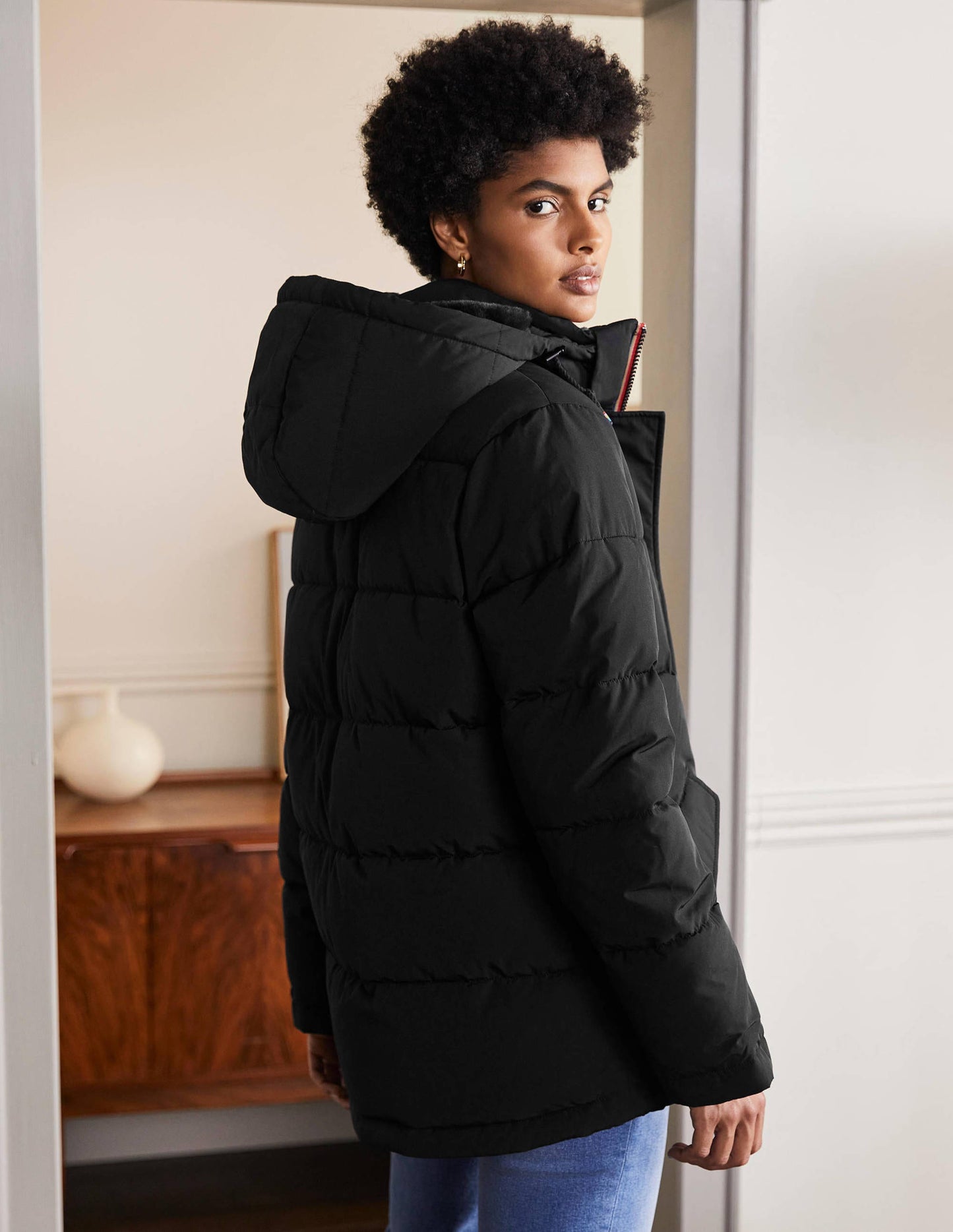 Brecon Puffer Coat-Black