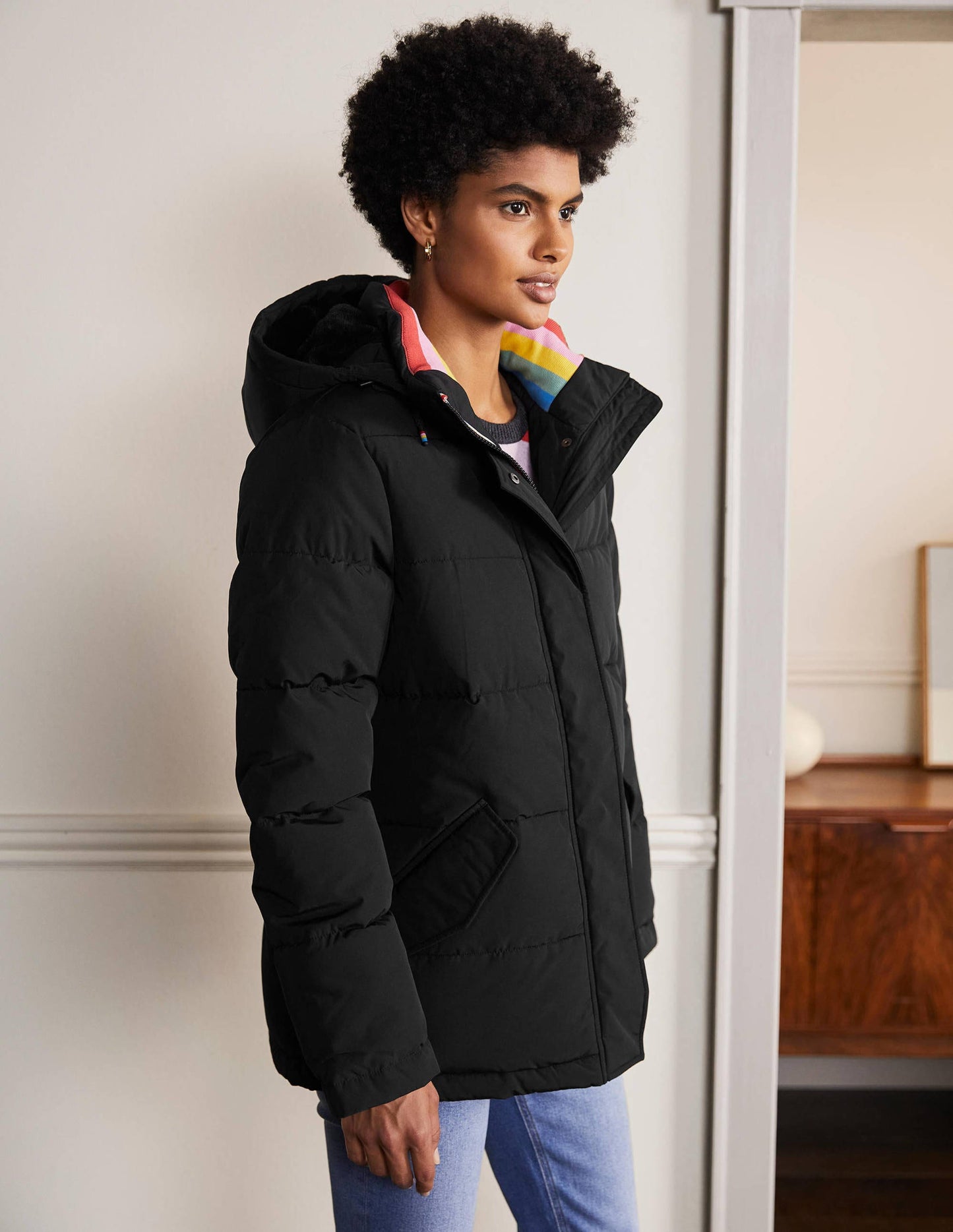 Brecon Puffer Coat-Black
