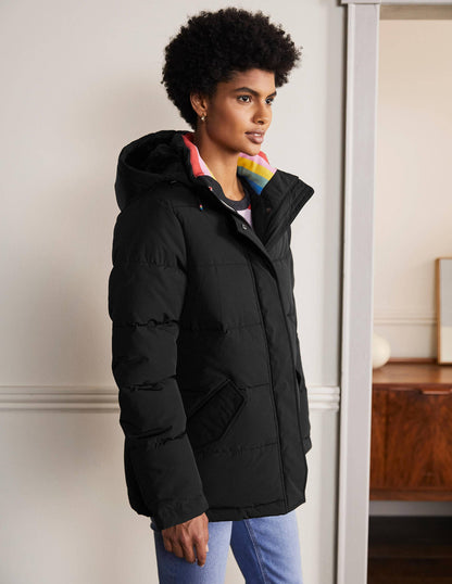 Brecon Puffer Coat-Black