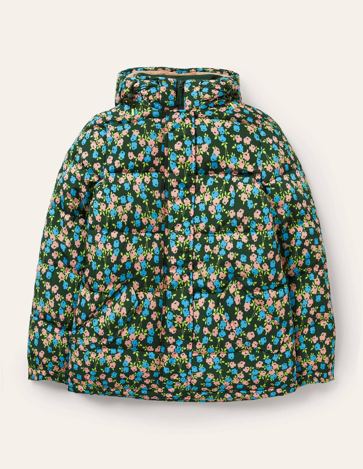 Brecon Puffer Coat-Midnight Garden Abstract Sprig