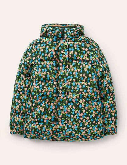 Brecon Puffer Coat-Midnight Garden Abstract Sprig