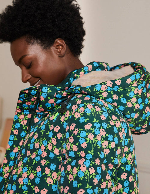 Brecon Puffer Coat-Midnight Garden Abstract Sprig