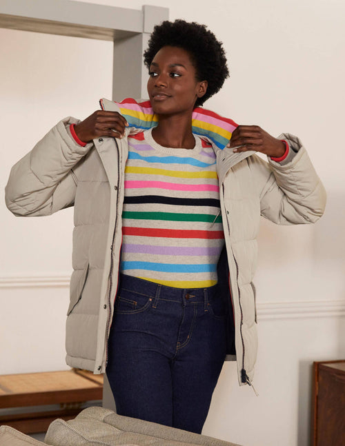 Brecon Puffer Coat-Linen