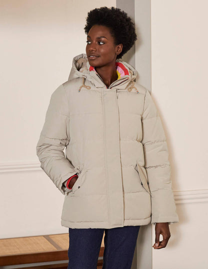 Brecon Puffer Coat-Linen