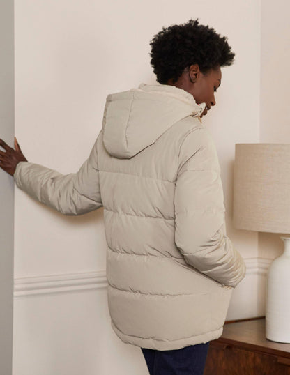 Brecon Puffer Coat-Linen