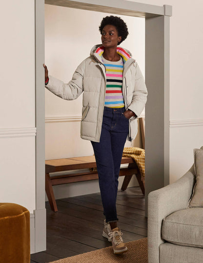 Brecon Puffer Coat-Linen