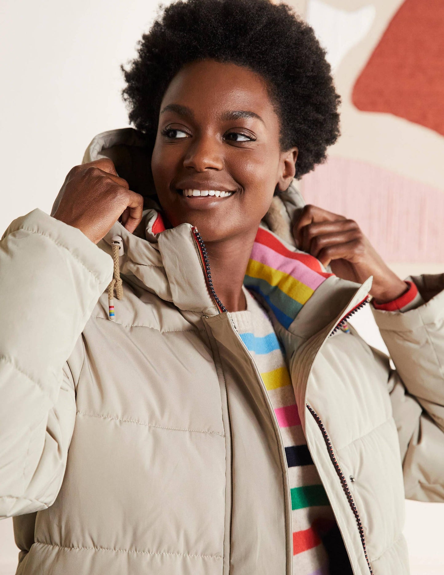 Brecon Puffer Coat-Linen