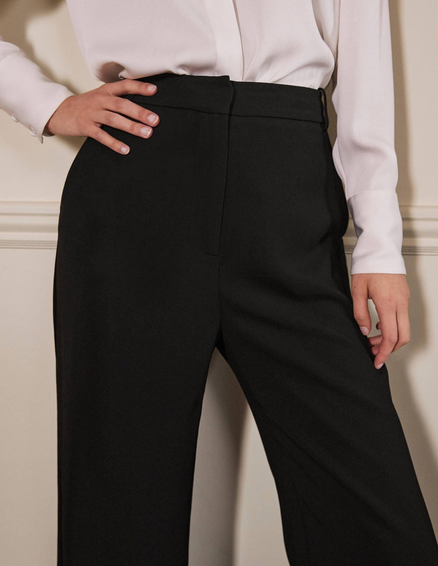Bootcut Suit Pants-Black