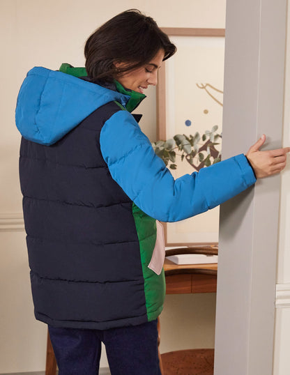 Brecon Puffer Coat-Irish Green/Atlantic Ocean
