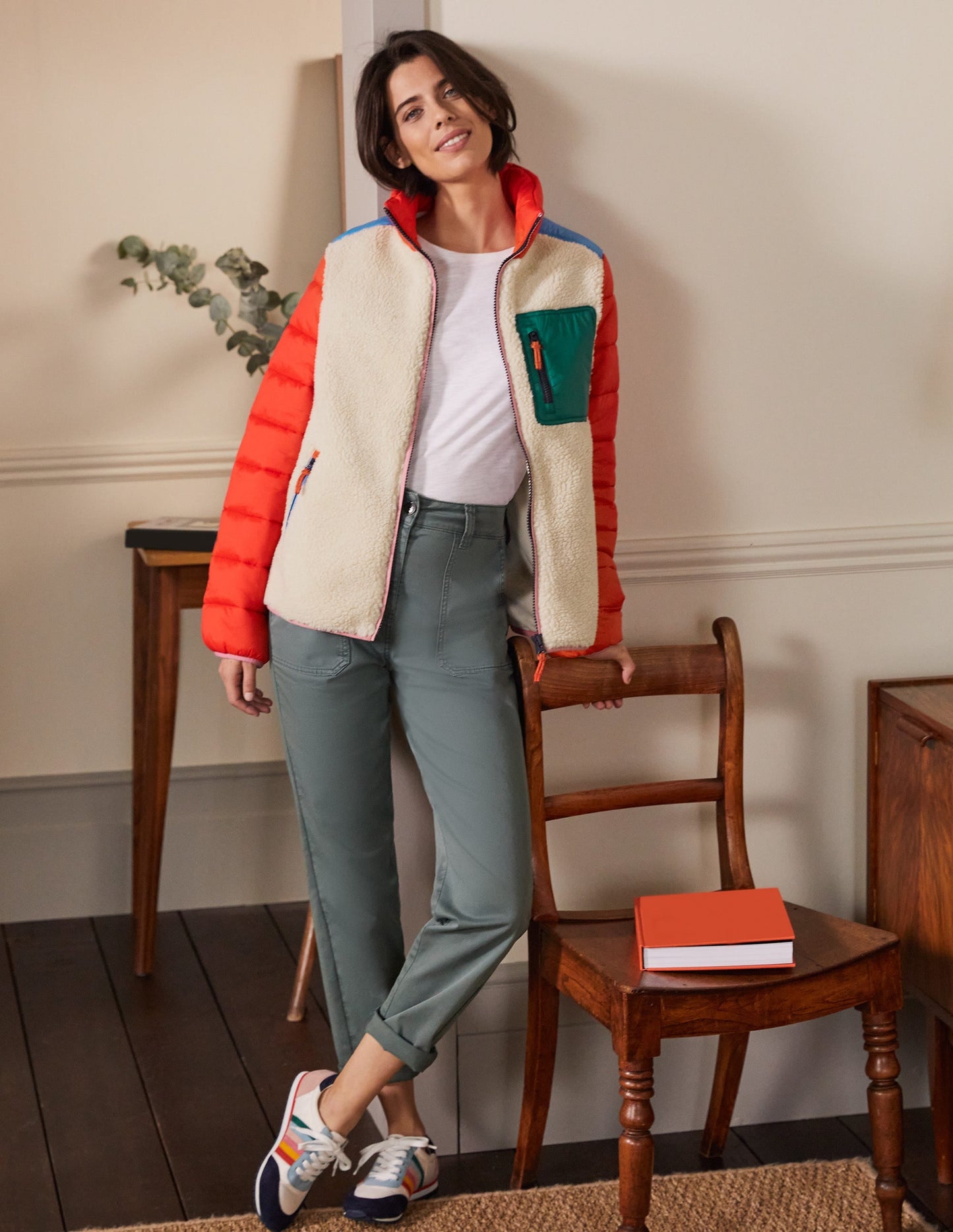 Borg Mix Puffer Jacket-Rope/Firecracker