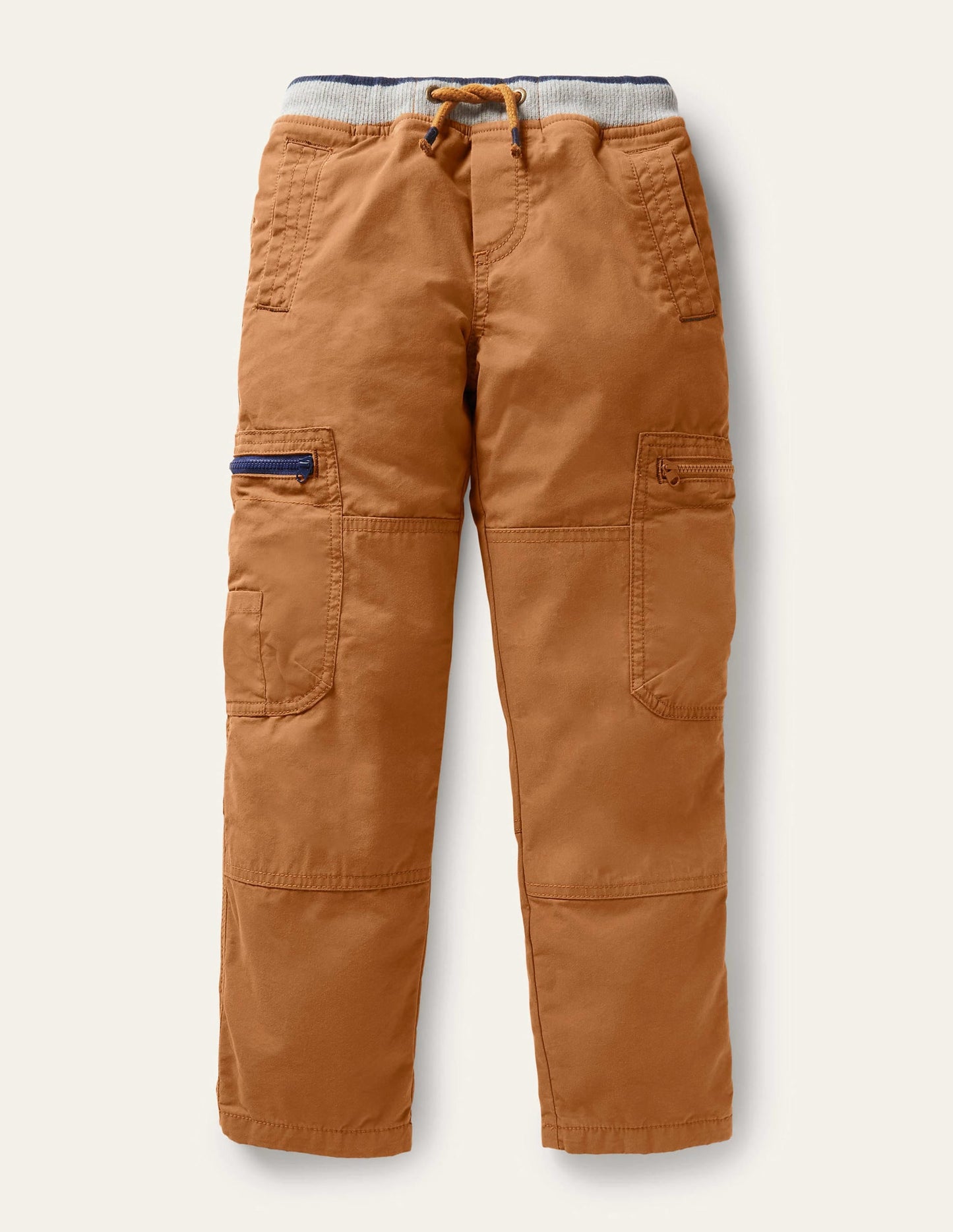 Brown Draw String Cargo Pants-Butterscotch Brown