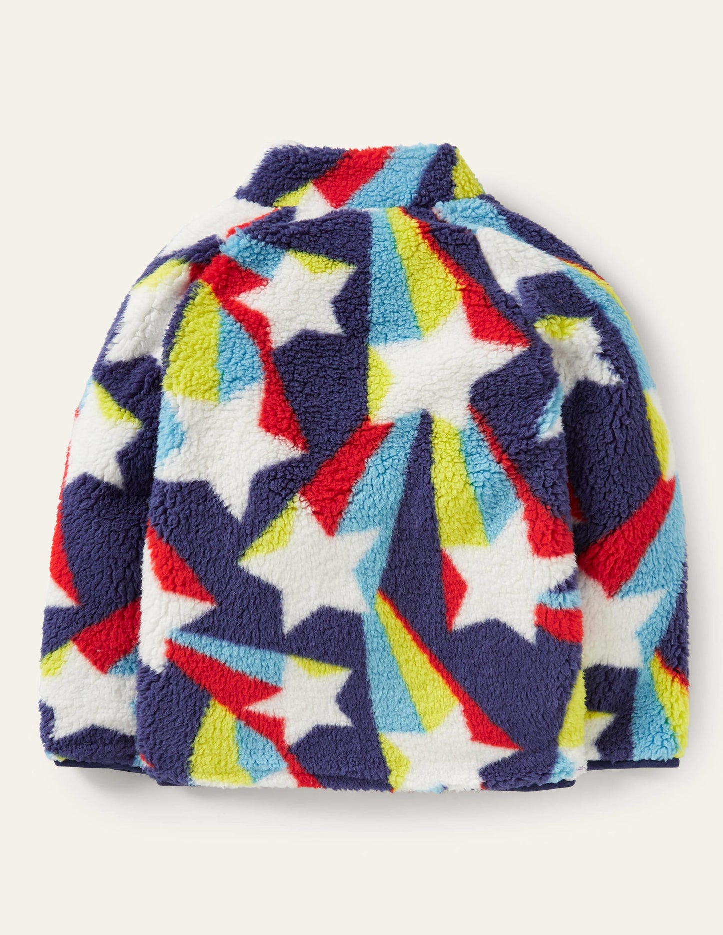 Blue Star Print Zip-up Fleece Jacket-Starboard Blue Shooting Star