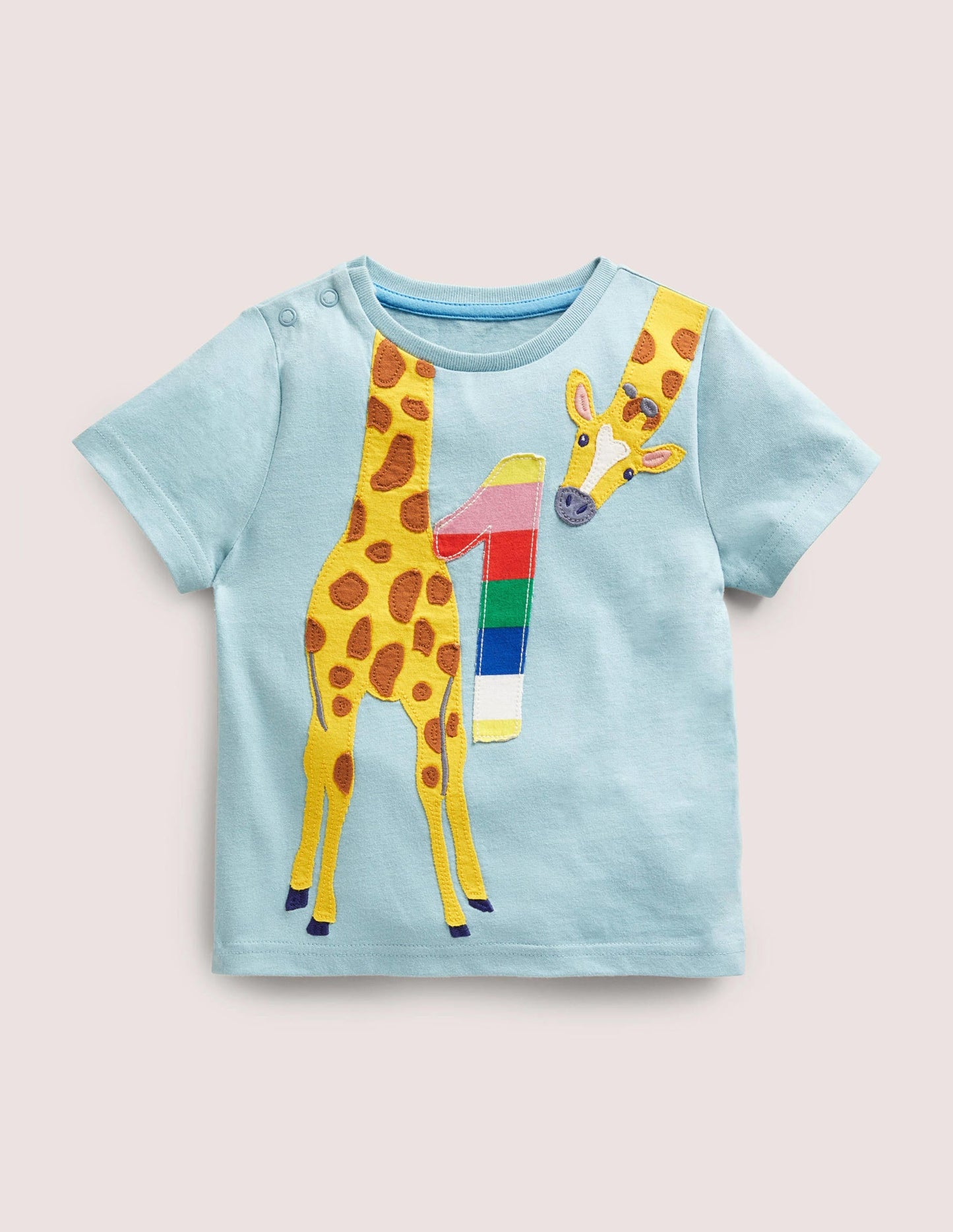 Birthday Appliqué T-shirt-Mineral Blue One