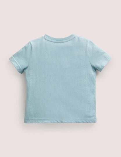 Birthday Appliqué T-shirt-Mineral Blue One
