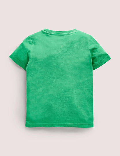 Birthday Appliqué T-shirt-Aloe Green Bunnies Four