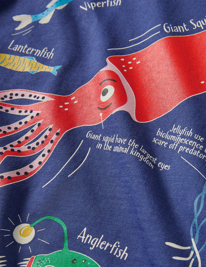 Blue Sea Creatures Glow-in-the-Dark T-Shirt-Starboard Blue Creatures