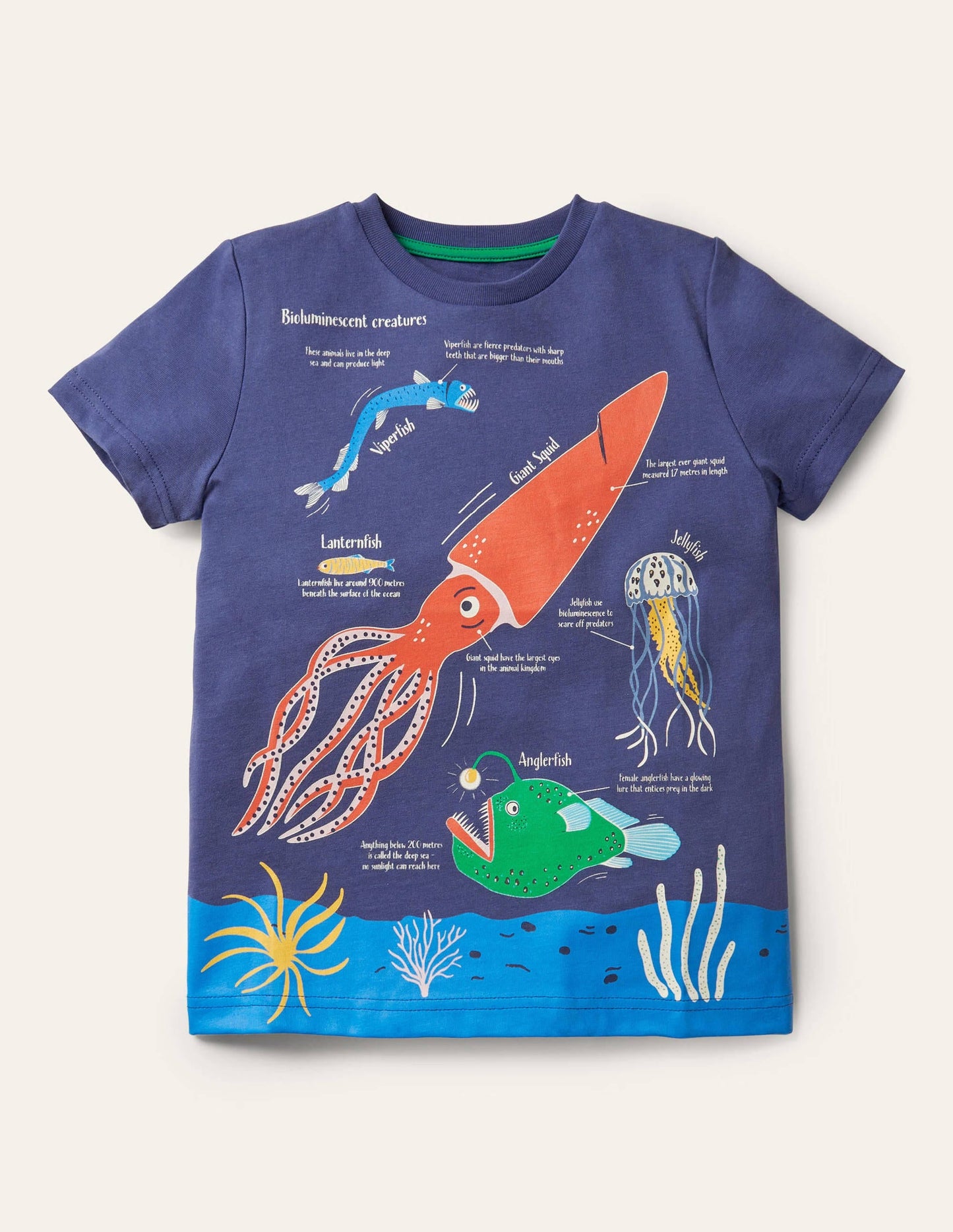 Blue Sea Creatures Glow-in-the-Dark T-Shirt-Starboard Blue Creatures