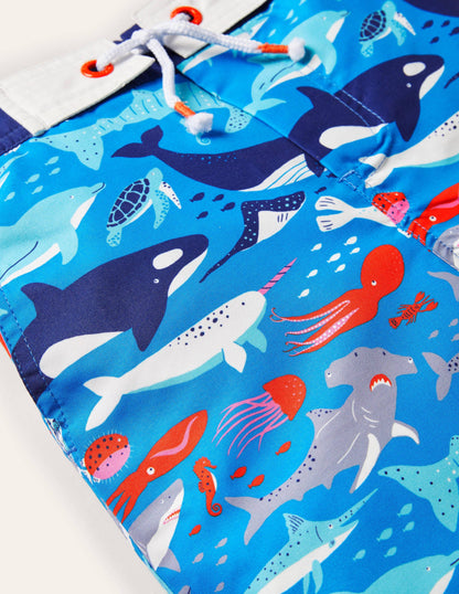 Board Shorts-Moroccan Blue Under the Sea