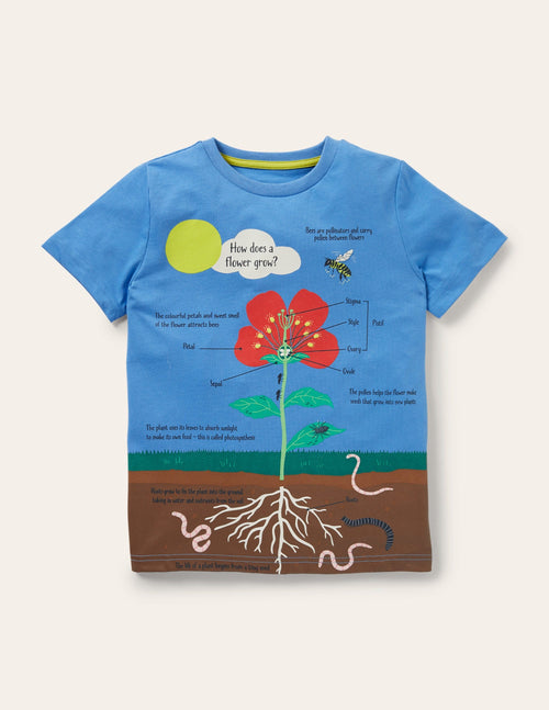 Blue Flower Educational T-shirt-Bright Bluebell Blue Flower
