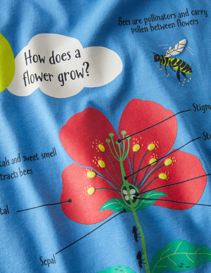 Blue Flower Educational T-shirt-Bright Bluebell Blue Flower