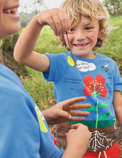 Blue Flower Educational T-shirt-Bright Bluebell Blue Flower