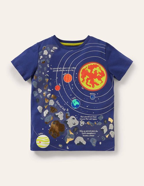 Blue Space Educational T-shirt-Starboard Blue Planets