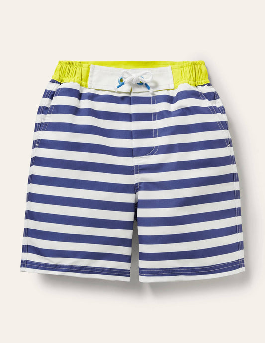 Board Shorts-Ivory/Navy Stripe