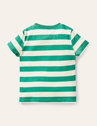 Big Cat Appliqué T-shirt-Green Pepper Cheetahs