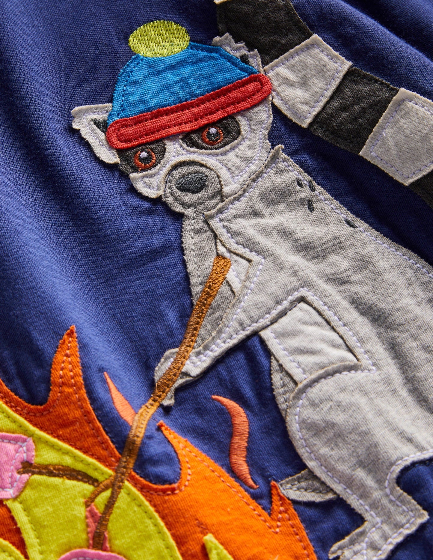 Big Appliqué T-shirt-Starboard Blue Camp Fire