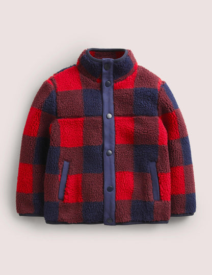 Borg Chuck-on Jacket-Rocket Red/ College Navy Check