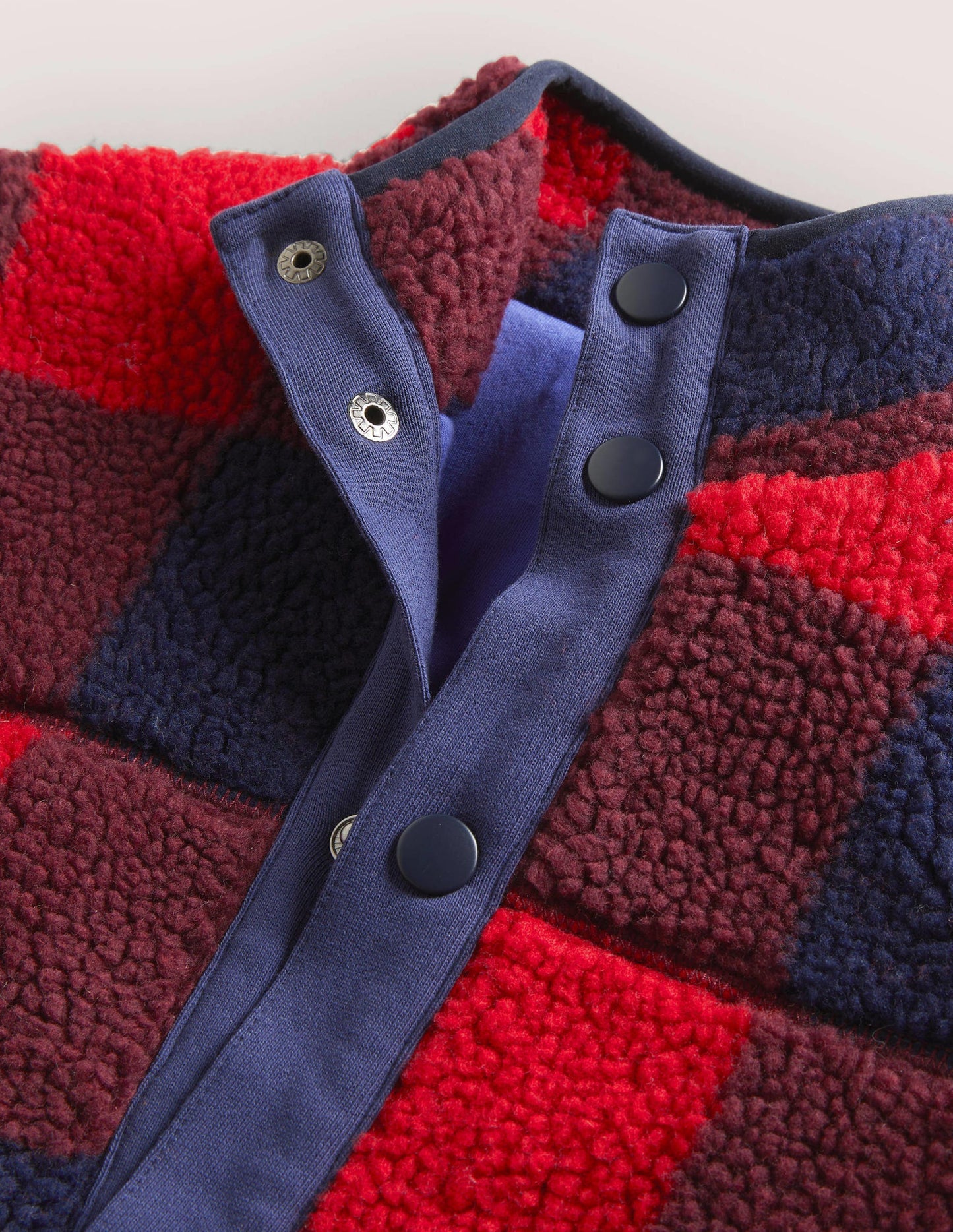 Borg Chuck-on Jacket-Rocket Red/ College Navy Check